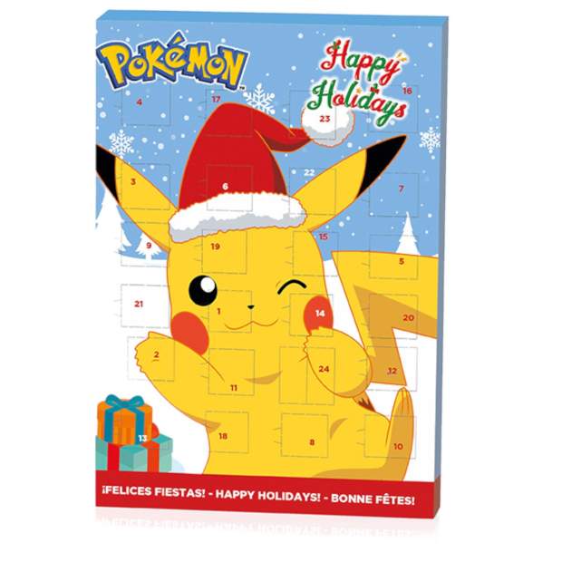 Pokemon Adventskalender Pikachu mit Milchschokolade für Kinder, Happy Holidays