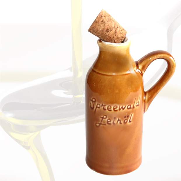 Keramikflasche Spreewald für Leinöl 110 ml ungefüllt