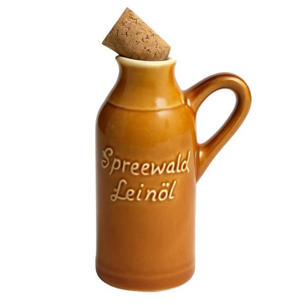 Keramikflasche Spreewald für Leinöl 110 ml ungefüllt