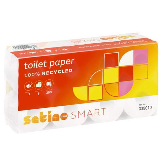 Satino Smart Toilettenpapier 3-lagig, 8x250 Blatt