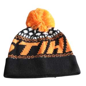 Stihl Mütze Schwarz Orange mit Bommel one fits all...