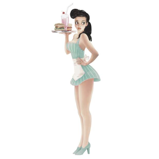 Erotikmagnet Kühlschrankmagnet Erotik Pin Up Girls Ice Cream Girl
