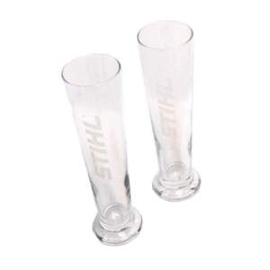 Stihl Biergläser Set 2 Stk. Bierglas 0,3 l Bierdeckel Flaschenöffner Geschenkset