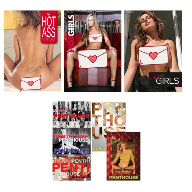 3er Pack Erotik Kalender 2023 Bundle Set Wandkalender HCGirl, Sexy Girl, Hot Ass inkl. Geschenkkarte Penthouse