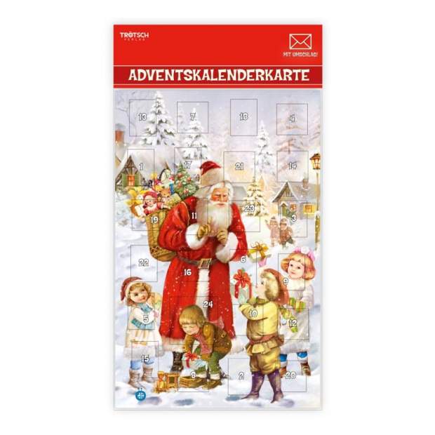 Adventskalender- Karte Weihnachtsmann 12 x 18 cm