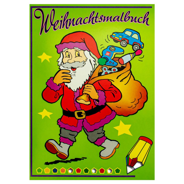 Weihnachts-Malbuch für kleine Künstler DIN A4 24 Seiten zum Ausmalen