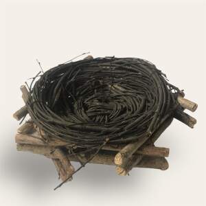 Osternest aus Birkenreisig Ø 18–20 cm – Natürliches Deko-Nest mit Birkenstöckchen