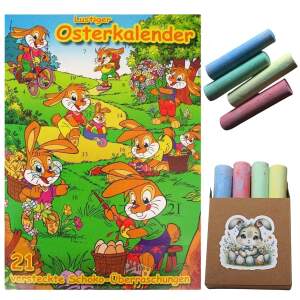 Lustiger Osterkalender mit Schokolade 90g &...
