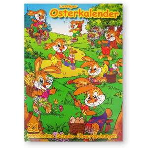 Lustiger Osterkalender mit Schokolade, Schoko Osterhasen...