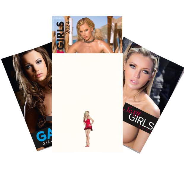 Kalender Sexy Girls, Hot Girls, Gallery Girls Set mit DIN A4 Mappe Red Dessous
