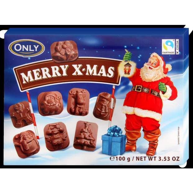 Milchschokolade Weihnachtsfiguren 100g von Only - 22x16cm - Festlich & Lecker