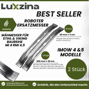 2 Stück Mähmesser Kompatibel mit Stihl und Viking iMow RMI 422 RMI 522, 20 cm