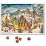 Adventskalender mit Schokolade – Nostalgisches Altstadt-Motiv mit Postkutsche (75 g)