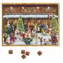 Adventskalender mit Schokolade – Chocolaterie Amélie, nostalgisches Stadtmotiv (75 g)