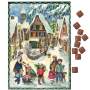 Adventskalender mit Schokolade – Nostalgisch Winterliches Dorftreiben zum Aufstellen & Aufhängen (75g)