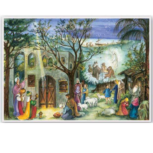 Nostalgischer Schoko-Adventskalender - Die Weihnachtsgeschichte in Bethlehem