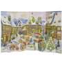 Adventskalender – Nostalgische Winterliche Dorfszene mit Kulisse aus Papier