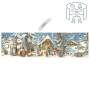 Adventskalender Nostalgisch – Panorama Winterlandschaft Am Stall mit Tieren