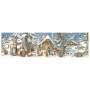 Adventskalender Nostalgisch – Panorama Winterlandschaft Am Stall mit Tieren