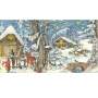Adventskalender Nostalgisch – Panorama Winterlandschaft Am Stall mit Tieren