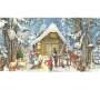 Adventskalender Nostalgisch – Panorama Winterlandschaft Am Stall mit Tieren