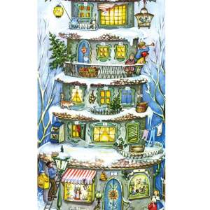 Adventskalender – Nostalgischer Weihnachtsturm mit Glimmer, Nachdruck 1955