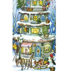 Adventskalender – Nostalgischer Weihnachtsturm mit Glimmer, Nachdruck 1955