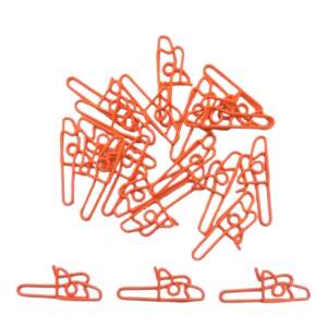 STIHL Büroklammern Motorsäge – Orange Fan-Klammern aus Metall – Sonderform für Sammler