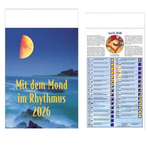 Mondkalender 2026 – Wandkalender mit Mondphasen,...