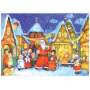 Adventskalender A4 - Der Weihnachtsmann kommt, mit Glitzer & Lichteffekt