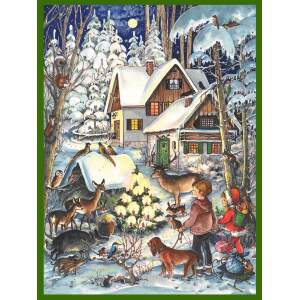 Adventskalender A4 – Waldweihnacht Motiv mit Tieren...