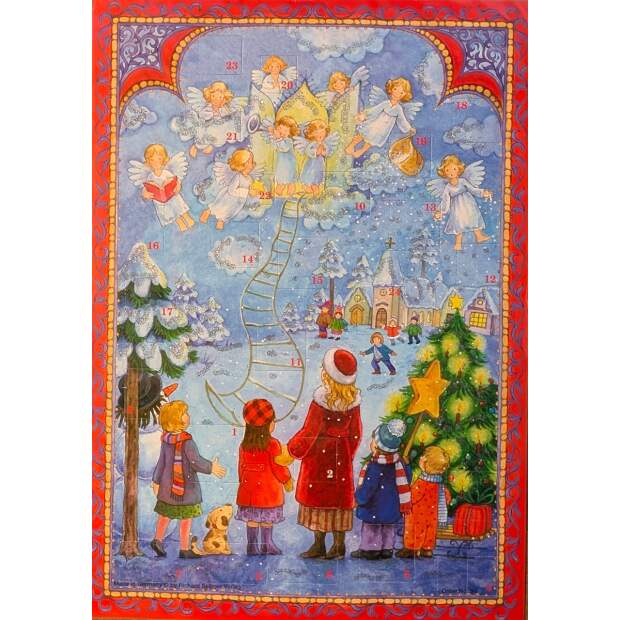 Adventskalender A4 – Engel bringen das Licht, mit Leuchteffekt & Glitzer