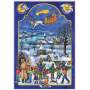 Adventskalender A4 – Weihnachtsmann mit Geschenkschlitten am Nachthimmel