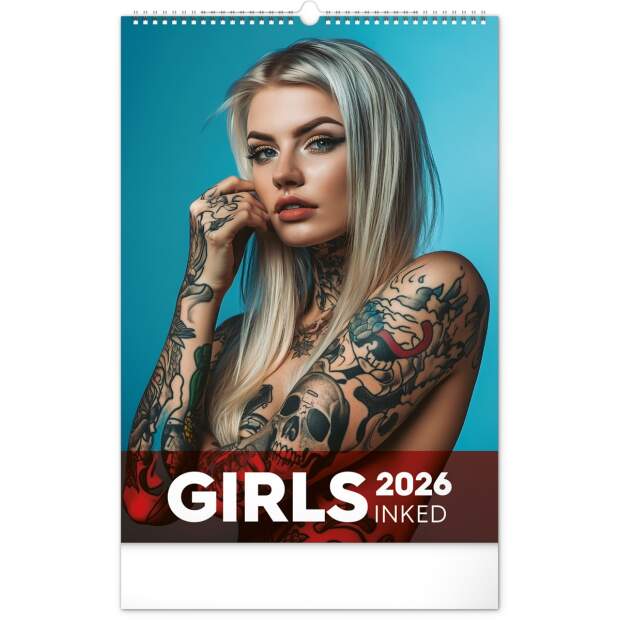 Inked Girls Kalender 2026 – Wandkalender mit Tattoo-Frauen & Models, 33×46 cm