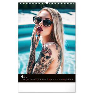 Inked Girls Kalender 2026 – Wandkalender mit Tattoo-Frauen & Models, 33×46 cm