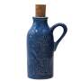 Spreewälder Leinöl-Krug aus Keramik – Blau glasiert mit Mühlenrelief, 100 ml