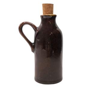 Spreewald Leinöl Geschenkset Braun – 100 ml Kanow-Mühle & Keramikflasche 100 ml mit Kork
