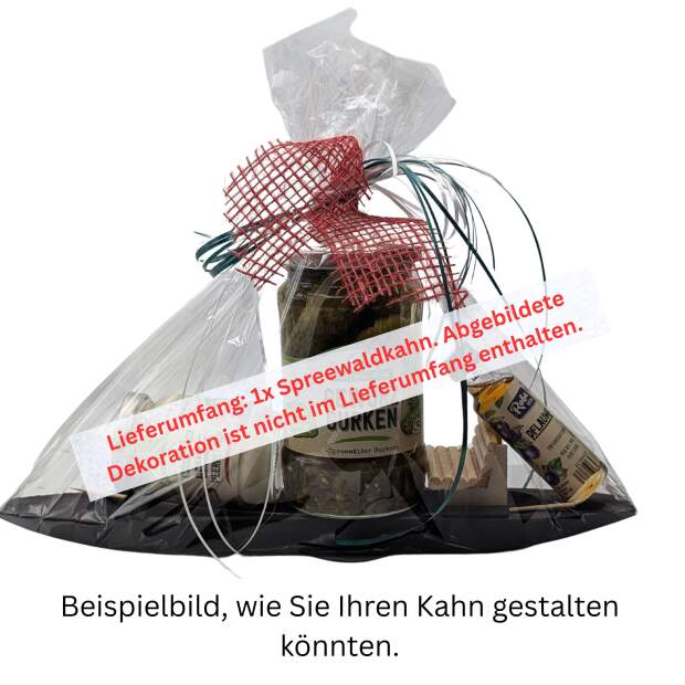 Spreewaldkahn Miniatur 30 cm – Handgefertigtes Holzboot schwarz lasiert mit Bank