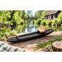 Spreewaldkahn Miniatur 30 cm – Handgefertigtes Holzboot schwarz lasiert mit Bank