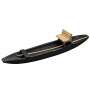Spreewaldkahn Miniatur 30 cm – Handgefertigtes Holzboot schwarz lasiert mit Bank
