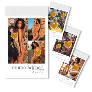 Traummädchen Kalender 2027 – Erotik Wandkalender 33 x 55,3 cm mit 12 Models in je 3 Posen inkl. Aufkleber