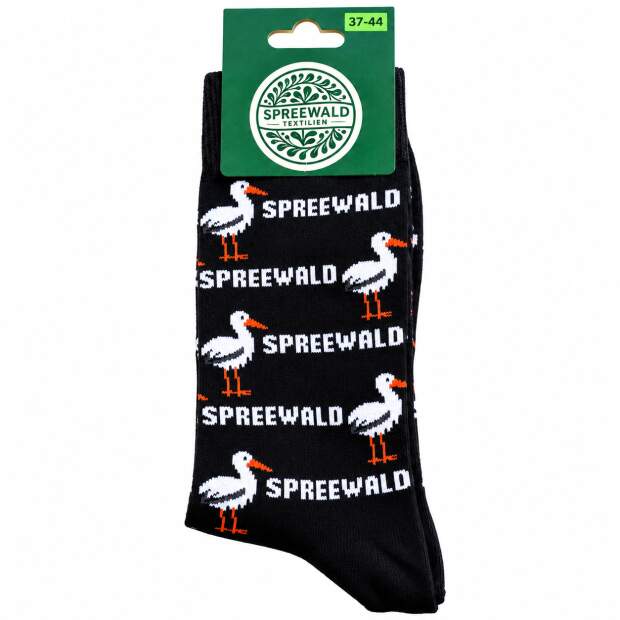 Spreewald Duftsocken Storch schwarz Gr. 37–44 – zart duftend