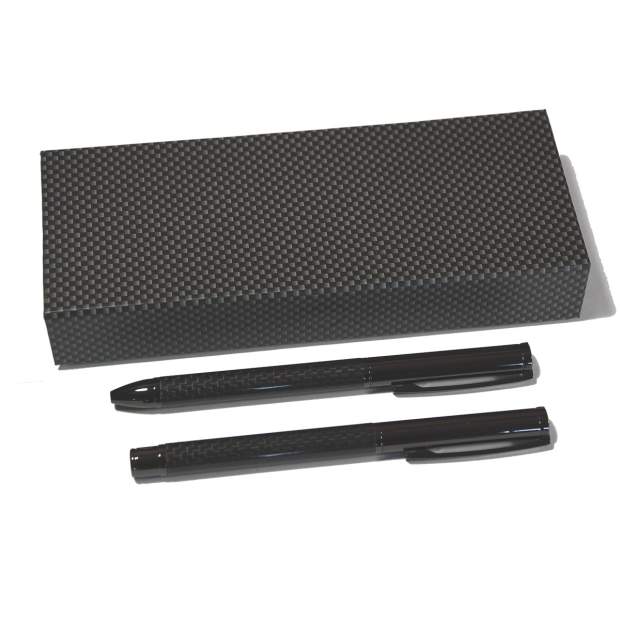 Stihl Schreibset Carbon Schwarz mit edler Magnet Verpackung,Tintenschreiber, Kugelschreiber