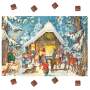 Adventskalender mit Schokolade - Weihnachtskrippe im verschneiten Winterwald (75g)