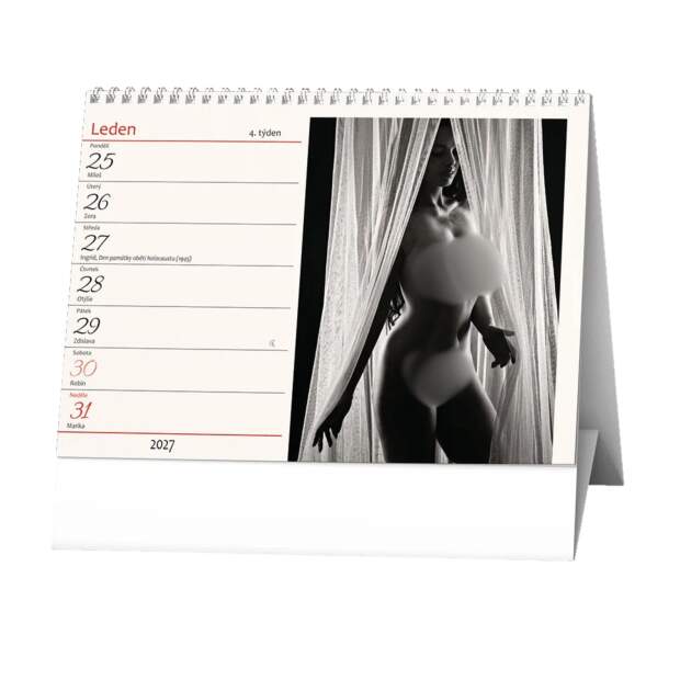 Imagine Girls 2027 – Erotik Tischkalender 21 x 15 cm, Wochenkalender mit Schwarz-Weiß-Aktfotos
