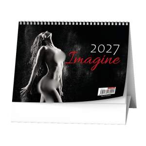 Imagine Girls 2027 – Erotik Tischkalender 21 x 15 cm, Wochenkalender mit Schwarz-Weiß-Aktfotos