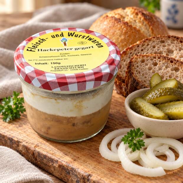 Hackepeter im Glas – Landfleischerei Kranichturm, 150 g