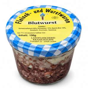 Blutwurst im Glas – Landfleischerei Kranichturm, 150 g