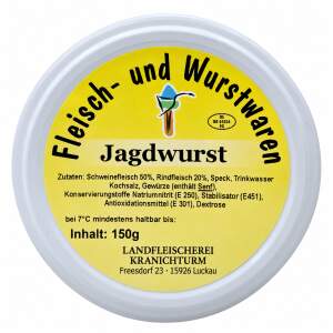 Jagdwurst im Glas – Landfleischerei Kranichturm, 150 g