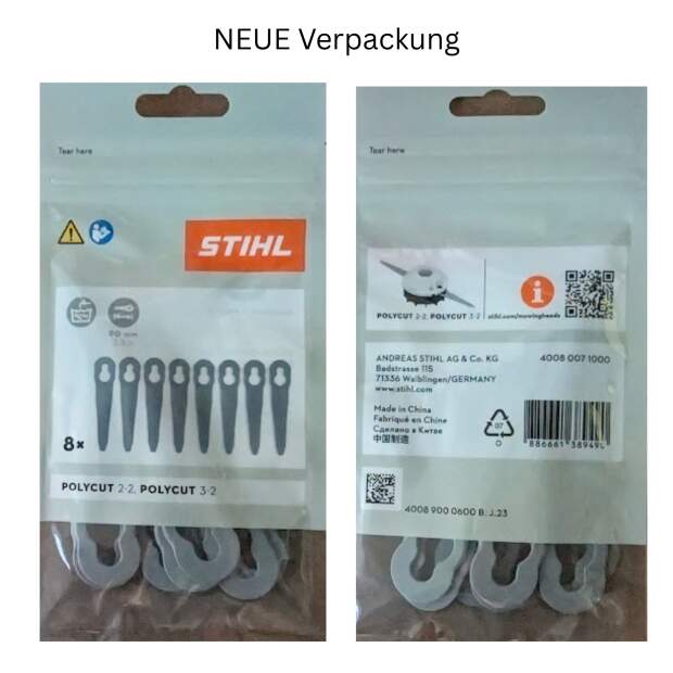 (3 Packg. = 24 Stck.) Stihl Klingen PolyCut 2-2 Kunststoffmesser 40080071000